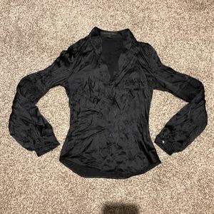 Vintage Peasant Style Silk Blouse 🌿